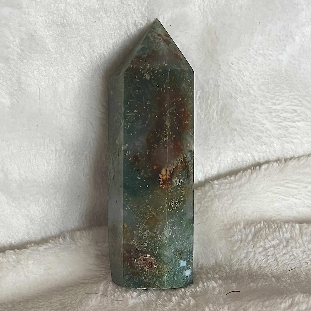 Green Moss Agate Tower